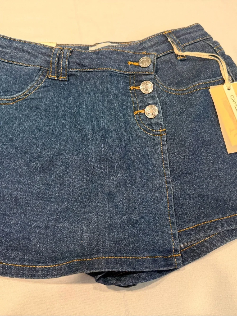 Jessica Simpson Dark Blue Denim Mini Skirt Shorts with Button Front NWT Size 10